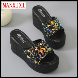 MANXIXI Women Fashion Wedge Sandals Beautiful Shipping 3.54 Inches High Heels (Size 34-43)
