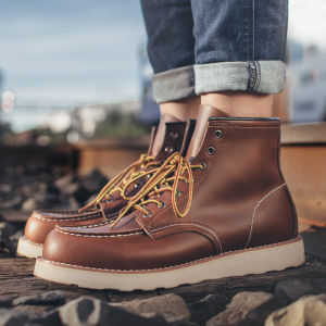 Maden รองเท้าบูท2025ผู้ชายคนใหม่ฤดูใบไม้ร่วงสไตล์เกาหลีรองเท้าบูทแฟชั่นสไตล์เกาหลีคลาสสิกอเมริกันรองเท้าบูททหารรองเท้าบูทหนังทะเลทราย