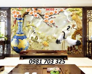 Gạch tranh 3d tùng hạc đẹp
