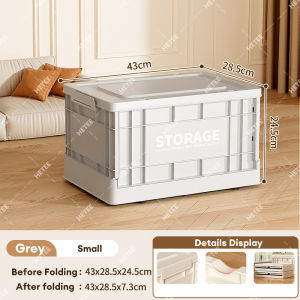 HETEE Folding Storage Box Collapsible Plastic Organizer with Lid For Home Car Camping Toys Storage Waterproof Stackable
