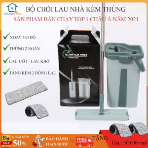 Bộ cây lau nhà kèm thùng chổi lau nhà tự vắt thông minh xoay 360 độ tặng kèm 2 bông lau. Bảo hành 6 tháng lỗi đổi mới trong 7 ngày đầu nhận sản phẩm.