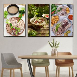 (HCM)Tranh treo tường tráng gương cháo lòng 2 trang trí quán ăn kèm đinh treo