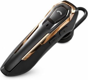 Hands-Free Bluetooth Headset V5.4 Bluetooth Earpiece Noise Canceling 36Hrs Talk Time Single Ear Headset for Work Lightweight Wireless Earpiece with Mic (Gold)