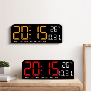 SZXBOGS Multi-functional Electronic Wall Clock Temperature Wall-mounted Display Table Clock  Date Digital LED Clocks for Bedroom