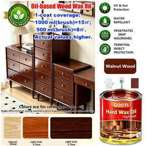 GOOTI High Gloss Wood Wax Oil Stain Varnish Paint Multi-Functonal Paint UV Protection Waterproof Anti Mold Anti-corrosion Eco-friendly For Wood Furniture Table Door Renovation With Free Tools Natural Wood Care