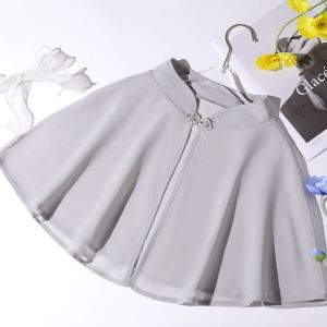LUXEMO Elegant Wedding Accessories Wedding Cloak Bridal Wrap Evening Prom Cape Wedding Bridal Shawl Chiffon Shawl Bride Cape