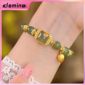 Clemine สร้อยข้อมือลูกปัดดอกบัวจีนหญิงดีไซน์สวยหรูของขวัญวันแม่