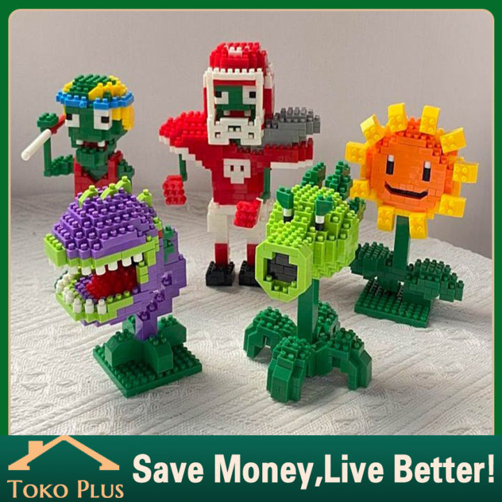 Mini Nano Block Plant VS Zombie Mainan Puzzle Susun Mini Lboyu 3D