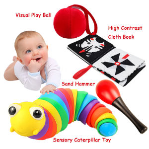 EduVanku Baby Toy Early Learning Toys Sensory Montessori Cloth Book Soft Ball Hammer Birthday Goodie Bag Gift Toys for Boys Gilrs 1 Year Old