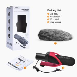 COMICA CVM-V30 Pro Shotgun Microphone Siêu Cardioid Định Hướng Condenser Camera Video Microphone Cho Canon Nikon Sony Panasonic DSLR Máy Ảnh Với 3.5Mm Jack