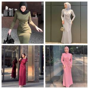 DRESS DIVA POLOS SATIN SILK TERMURAH GAMIS PESTA KONDANGAN BRIDESMIDE MEWAH VIRAL KEKINIAN SIMPLE BAJU WANITA MUSLIMAH