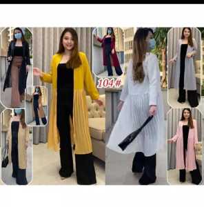 ( VM ) - Cardigan POLOS Panjang Casual Style / Outer Moscrepe Kombinasi 104# Jessiecollection