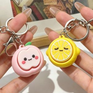 YYLINGX Button Key Cap Simulated Fruit Keychain Silicone Anti-Stress Clicker Pendant Portable Hanging Ornament Fidget Keychain Toy Bag Charm
