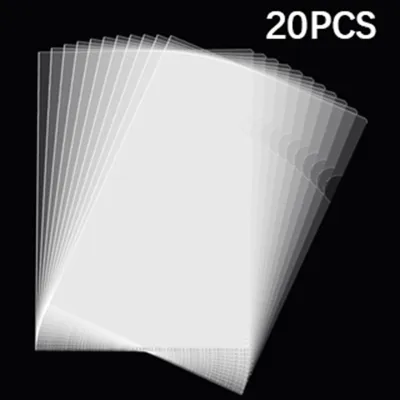 100PCS Wholesale L Type Folder Clear Transparent A4 Long Plastic Folder