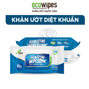 (HÀNG CÔNG TY) Khăn ướt diệt khuẩn EcoWipes diệt 999% vi khuẩn hương chanh khử mùi dịu nhẹ