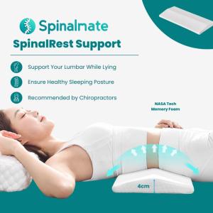 Spinalmate SpinalRest Ergonomic Memory Foam Lumbar Support Pillow Waist Support Pillow for Sleeping Bed Waist Cushion for Night Rest Ready Stock