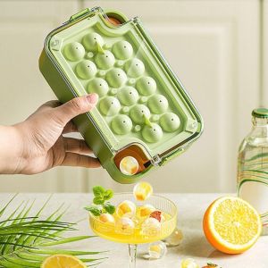 Food Grade Ice Tray Mold Ice Cube One-Click Press Ice Box Household Refrigerator Homemade Ice Cube Storage Box Frozen
