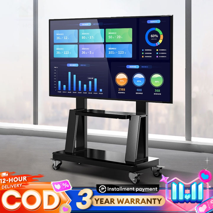 Tv Console Rotation EXPOSE Removable TV Stand 32-85 Inch With Wheels 360 Degree Rotation ...