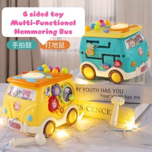 IN STOCK6 Sided Multifunctional Hammering Bus Kids Educational Musical Toys Bilingual Switching Mainan Belajar Kanak Kanak