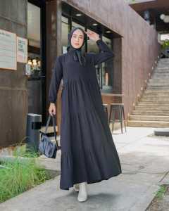 Sabrina Basic Dress L XL Bahan Katun Rayon Uniqlo Adem Premium Busui Wudhu Friendly Muat BB 70Kg / Gamis Murah Meriah Promo / Gamis Wanita Dewasa Jumbo Terbaru Kekinian 2021 / Ootd Fashion Trendy Kekinian