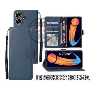Casing Dompet Untuk Infinix Hot 30 Biasa 6.78inc Case Flip Cover Leather Premium Sarung Buku Hp