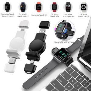 2022 NEW Wireless Charge Portable USB C Charging Dock Stationr For IWatch 7 6 5 4 3 2 1 SE For Apple Watch Series Accessories