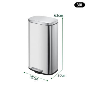 Ontwone 410 Stainless Steel Trash Can 30L/50L Garbage Recycling Bins Pedal Rubbish Bin Large Capacity Trash Bin House Warming Gift Kitchen Office Large Waste Container