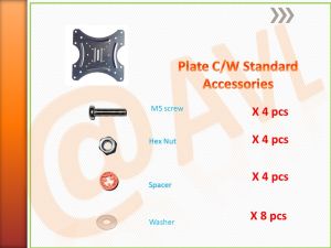 AVL Monitor Mount Universal Adaptor Plate for Vesa 200 x 200mm 100 x 100mm 75x 75mm 50x50mm 100 x200mm 200 x100mm