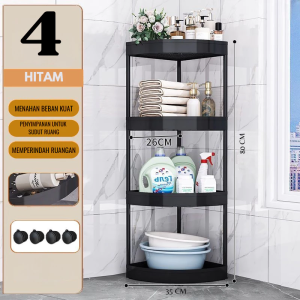 RAK YUMI SUDUT 4 SUSUN / RAK SERBAGUNA / RAK DAPUR / RAK KAMAR MANDI / RAK SUSUN SEGITIGA