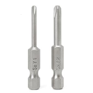 2 Pcs 50mm Magnetic 1/4 Hex Shank Tri-wing Y Tip for Head Screwdriver Bits Set