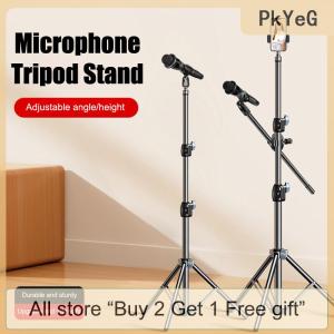 [COD] PkYeG Tool Microphone Boom Tripod Stand 1.7 2.1M Mic Tripod Bracket 66CM Crossbar Arms With Clip And Phone Holder For Iphone Samsung Xiaomi
