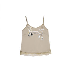 ELFSACK 2025ฤดูร้อนสายเอี๊ยมขนาดเล็กเก๋ไก๋ผ้าซาตินพิมพ์ของมาใหม่สำหรับผู้หญิง