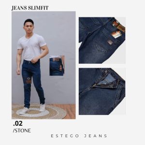 Celana Jeans Panjang Pria Pensil Slim Fit Bahan Melar Premium