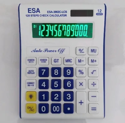 KALKULATOR LED ESA-3862 LCS | Kalkulator dagang layar LED 12 digit