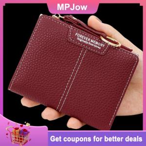 【MPJow】 New Womens Wallet Short And Simple Card Holder Coin Purse Student Clutch Folding Wallet Stylish Solid Color