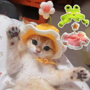 COD หมวกสัตว์เลี้ยง น่ารักลูกไม้ การออกแบบดอกไม้ ครื่องแต่งกายสัตว์เลี้ยง หมวกแมว อุปกรณ์สัตว์เลี้ยง