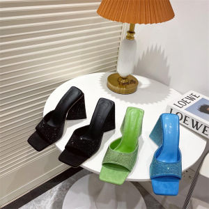 MANXIXI Fashion Women High Heels 4.13 Inches Slippers Beautiful Shining Sandals (Size 35-41)