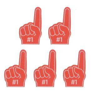 5 cái/bộ màu xanh đỏ cổ vũ găng tay cho sáng tạo #1 Bọt xốp EVA ngón tay cần thiết ngoài trời cổ vũ ủng hộ Đảng cho SPO