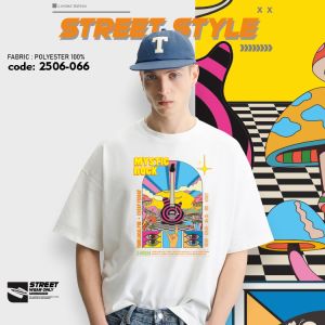 STREET STYLE เสื้อ เสื้อยืดแฟชั่น เสื้อคอกลม แขนสั้น เสื้อพิมพ์ลายการ์ตูนน่ารัก ผ้าโพลีเอสเตอร์ มี 6 ไซส์ (2506-066)