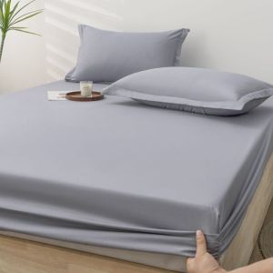 Dansunreve rửa bông Ra Bọc Nệm đồng bằng duy nhất/Nữ Hoàng/Vua/Cỡ đại tấm ga trải giường màu xám/đen/xanh/vàng/Cà Phê/Tím