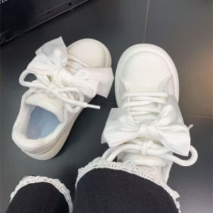 Ielgy dây nơ Giày thể thao nữ phong cách công chúa phong cách Hàn Quốc đa năng