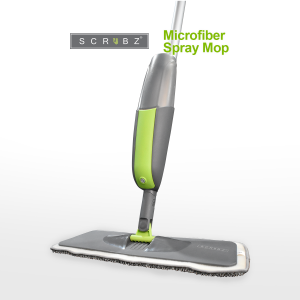SCRUBZ Microfiber Spray Mop Flat Floor Mop with Refillable Bottle Stainless Steel Handle + Mop Head Refill