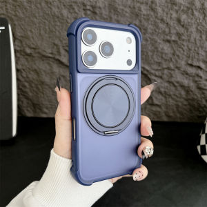 Luxury Bumper Armor Magnetic Stand Phone Case For iPhone 17 16 15 14 13 12 11 Pro Max Plus Shockproof Protective Military Cover