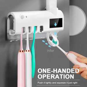 Luckylkh2 Toothbrush Holder with UV Sterilizer and Automatic toothpaste Dispenser