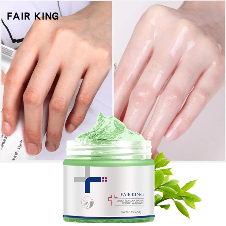Green Tea Lock Water Repair Hand Mask Nourish Moisturizing Whitening Exfoliating Calluses Hand Film Anti-aging Hand Cream 50g