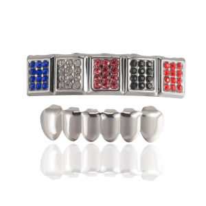 ZEEMIN ผู้ผลิตจัดหาแฟชั่นยุโรปและอเมริกาสแควร์ 6 ฟันฮิปฮอปฟันปลอม HIPHOP อุปกรณ์ประกอบฉากฮัลโลวีน