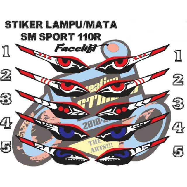 Sticker Lampu Mata Sm Sport R Facelift Lazada