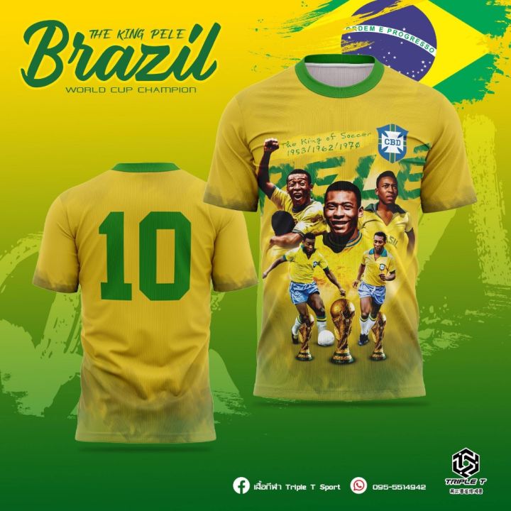 Pasukan Nasional Brazil jersey 3D t baju kanak-kanak Saiz 100CM-160CM
