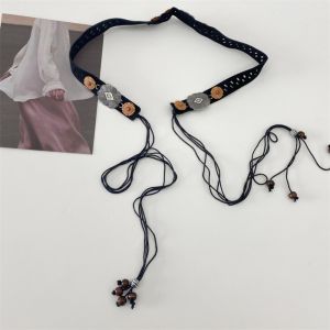 VCH Wax Line Ethnic Style Belt Retro Flower Women Woven Belt Vintage Jeans Decor Bohemian Style Waist Chain Dress Decoration