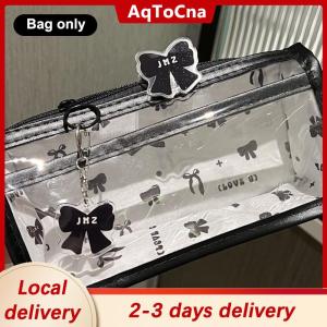 [COD] AqToCna Ship within 24 hours Cartoon Translucent Pencil Case Multi-layer Vertical Large-capacity Stationery Storage Bag School Supply Cosmetic Bag